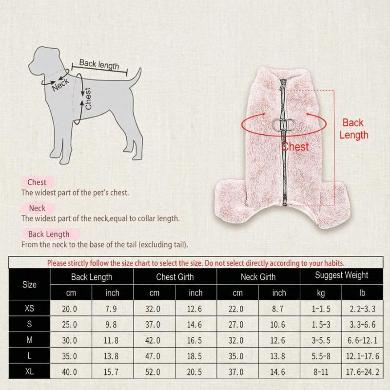 Pet Clothes, Pet Jacket, Warm Fleece Jumpsuit for Small Dogs, Suitable for Winter
