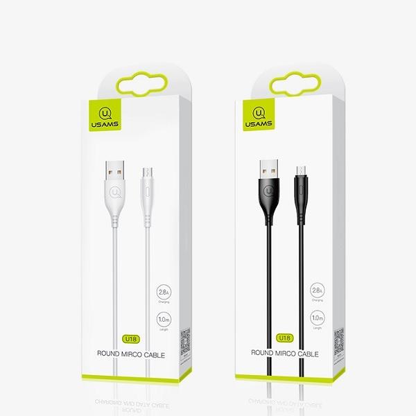 Usams Kabel U18 Microusb 2A Fast Charge1M Czarny/Black Sj268Usb01 (Us-Sj268)