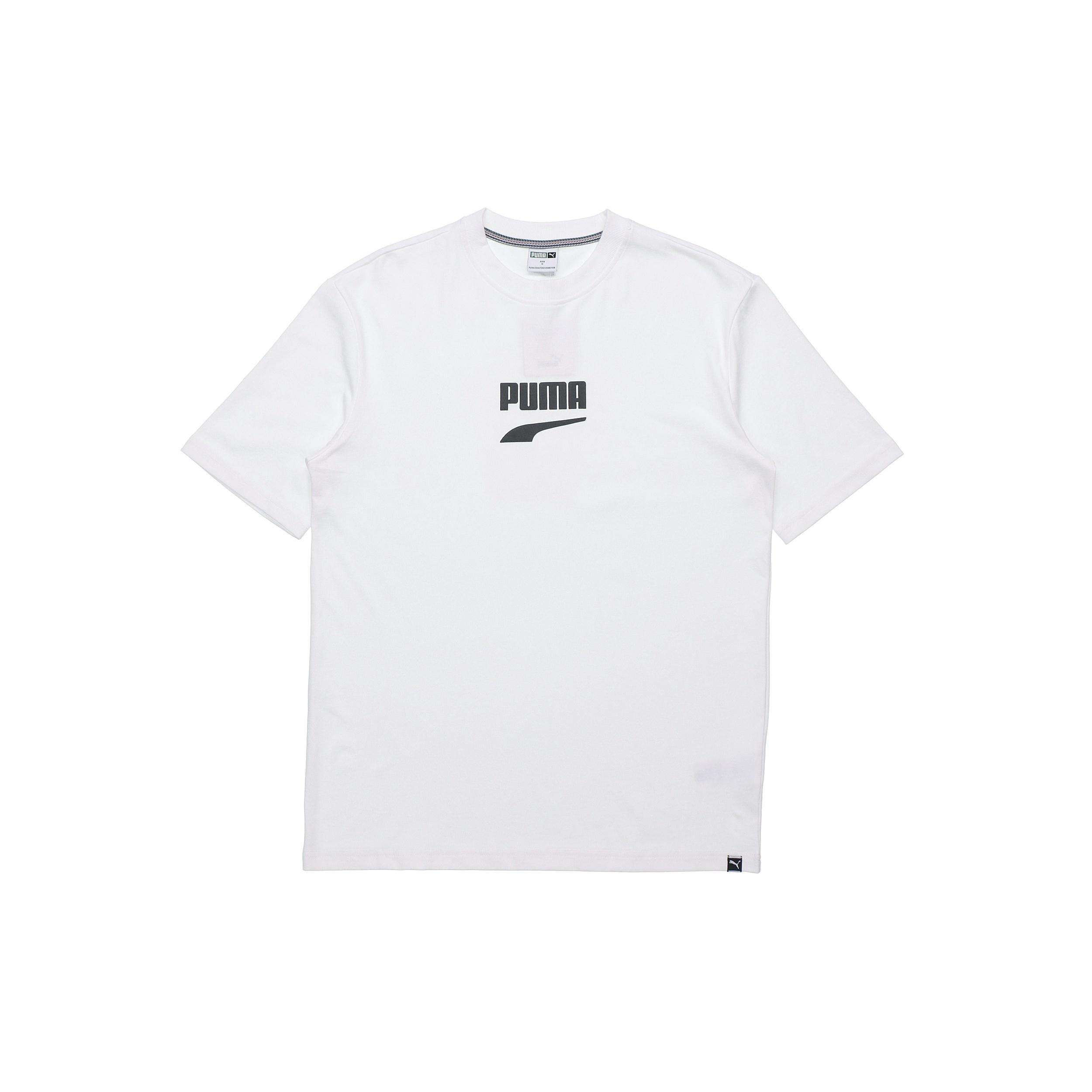 PUMA Downtown Classical Logo Short Sleeve TEE Men White Men s 597348-52 XL