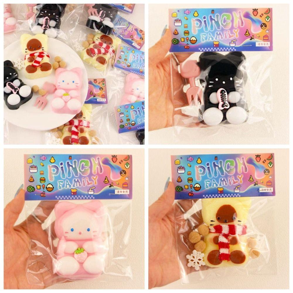Sensory Toy Cartoon Fidget Toy Plush Pinch Decompression Toy Soft Cat Squeeze Toy  Kids Tricky Doll