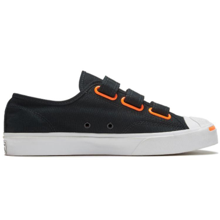 Converse Jack Purcell Low Easy-On Black Total Orange Unisex Sneakers White 168136C