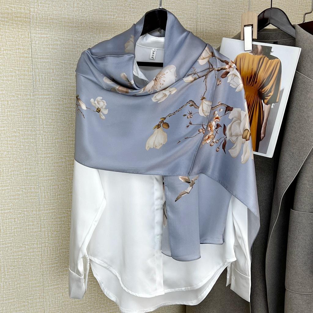 Hedvábný šátek Suzhou Dlouhý Šátek z morušového hedvábí pro matku středního věku Hedvábná šála Dárek ke Dni matek Národní styl Klasický hedvábný šátek