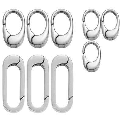Set mit 9 ovalen Karabinerverschlüssen, sicheren Federringen zur Herstellung von Halsketten und Armbändern, praktischen Schmuckverschlüssen