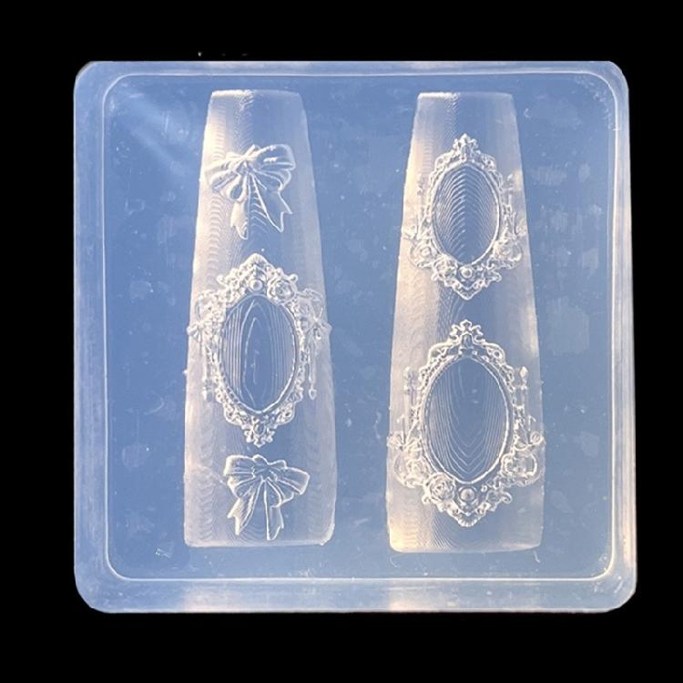 Silikonowe Formy z Wytłaczaną Ramką 3D Dla Entuzjastów Zdobienia Paznokci 1 szt./2 szt. Wielokrotnego Użytku Narzędzia do Dekoracji Paznokci DIY