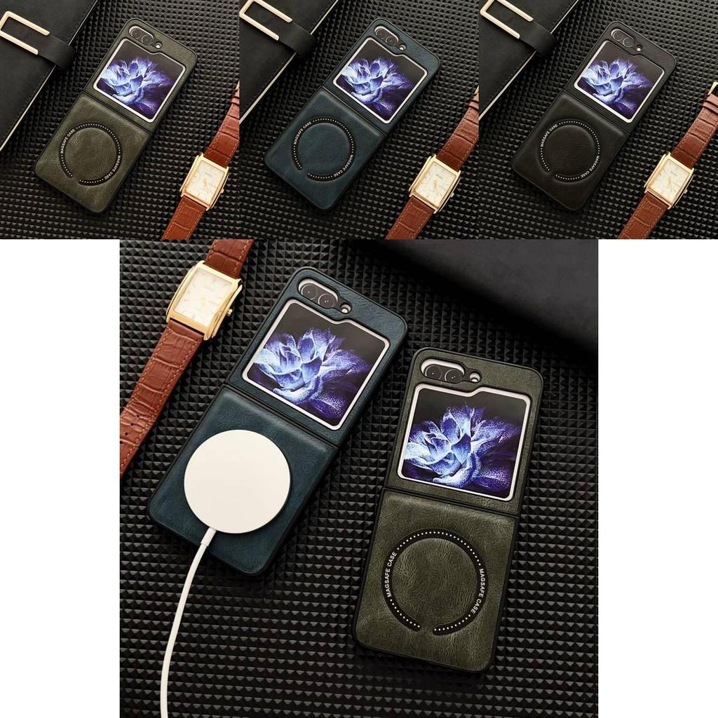 For Samsung Galaxy Z Flip 5 Magnetic Rechargeable Case With Stand Tpu Pc For Antishock And Antifingerprint