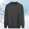 Winter Plus Velvet Sweater Round Neck Knit Sweater Plus Velvet Warm Pullover Sweater Suitable for Middle-aged and Elderly Dads
