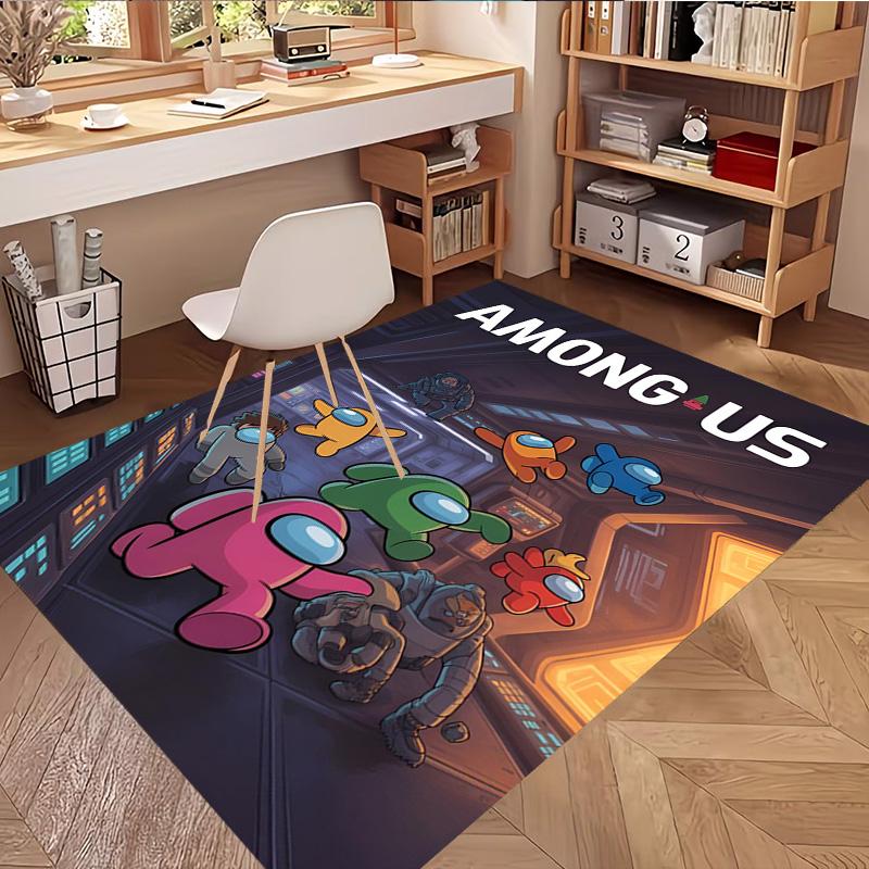Tapis imprimé Among Us, Tapis de sol lavable, Pour entrée, Dortoir, Buanderie, Bureau, Étude, Décoration intérieure Cadeau d'anniversaire de Noël