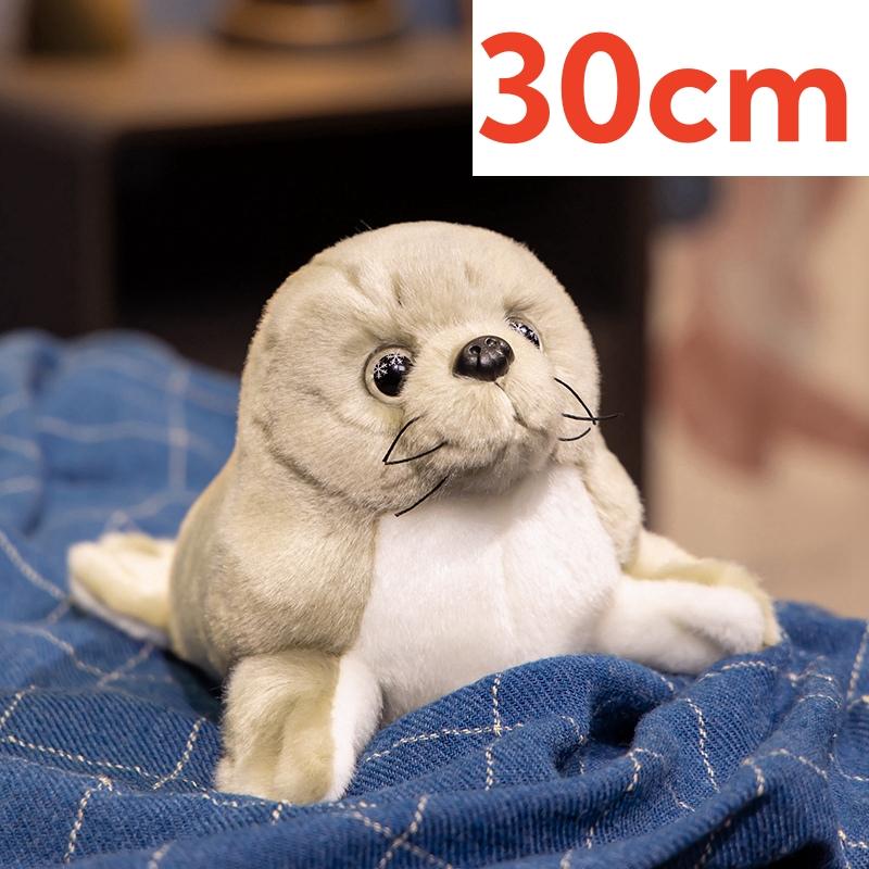 Kawaii Cartoon Seal Plush Doll Super Soft Blue Sea Creature Stuffed Animal Sea Lion Huggable Pillow Christmas Birthday Gift