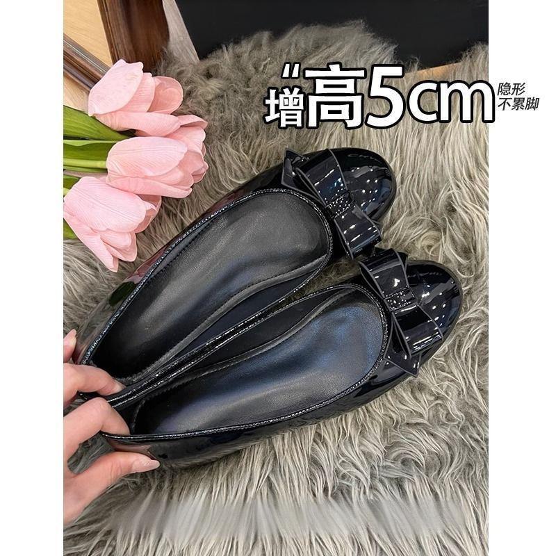 Skirt, Skirt, Bow, Small Man, Ballet Shoes, Single Shoes, Shallow Mouth with Versatile Inner Height Increase