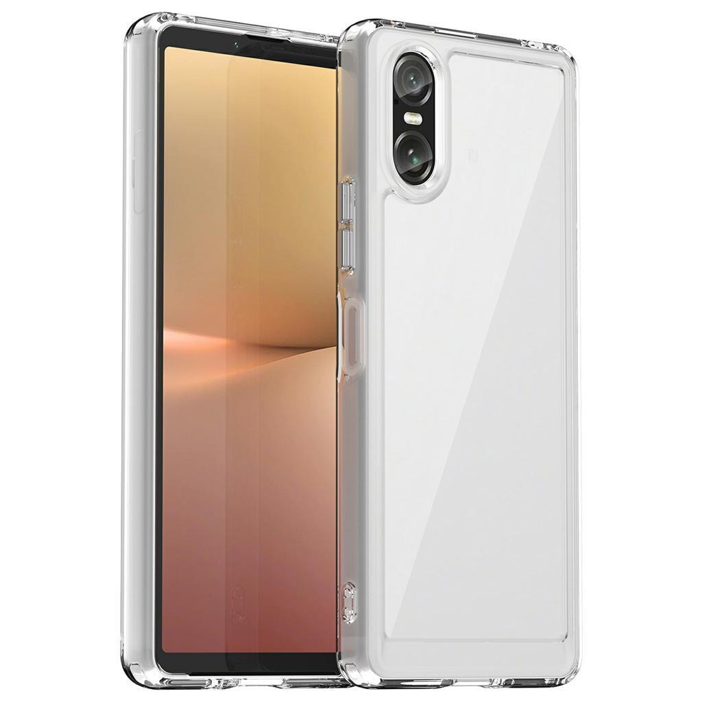 WANLONFENG MF Serie für Sony Xperia 10 VI Hülle TPU+Acryl Klar Handyhülle mit Panzerglasfolie