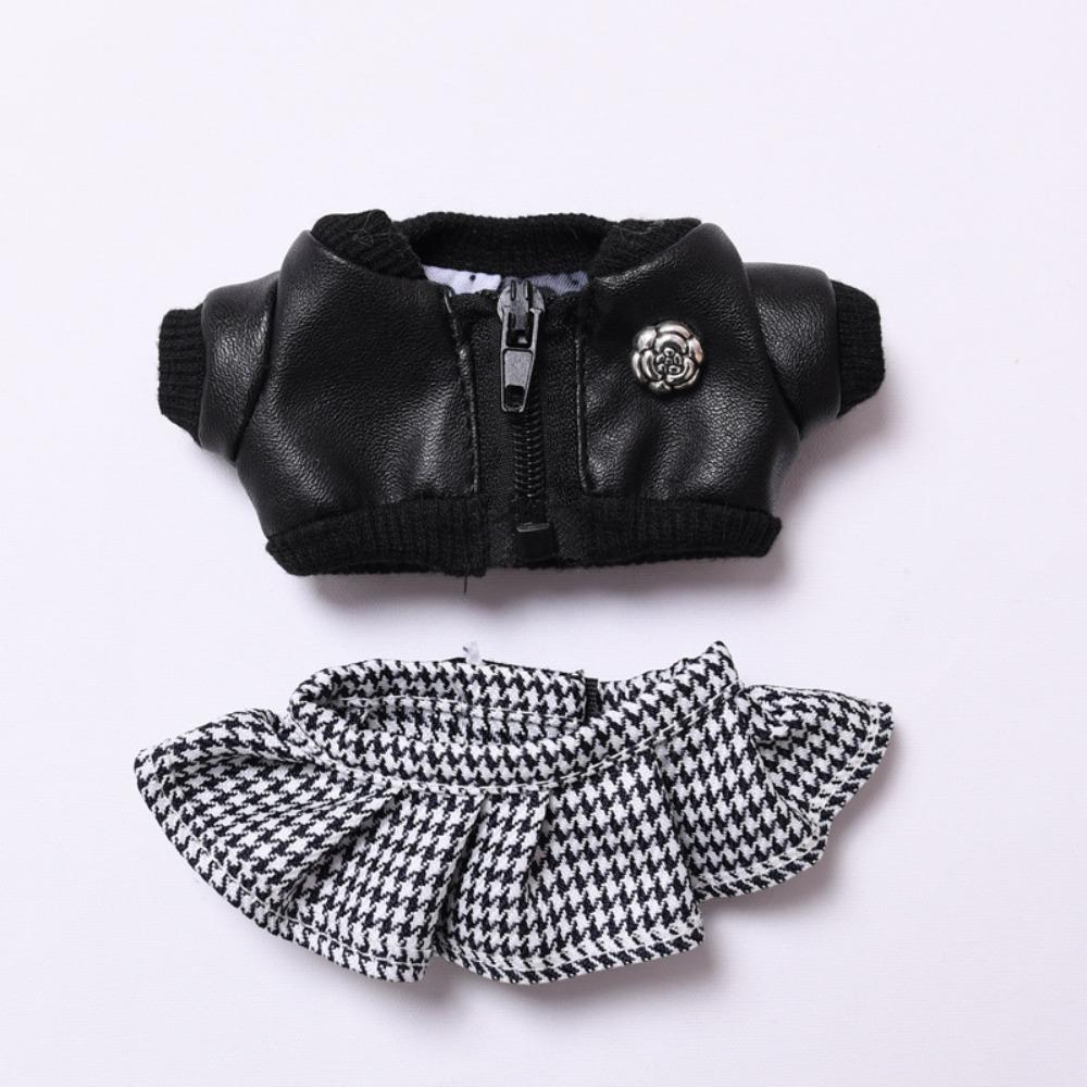 

Камелия Сидящий Лабубу Время Ткань Кожаная Куртка 17см Плюшевые Куклы Одежда Детские Игрушки для Девочек Style 1