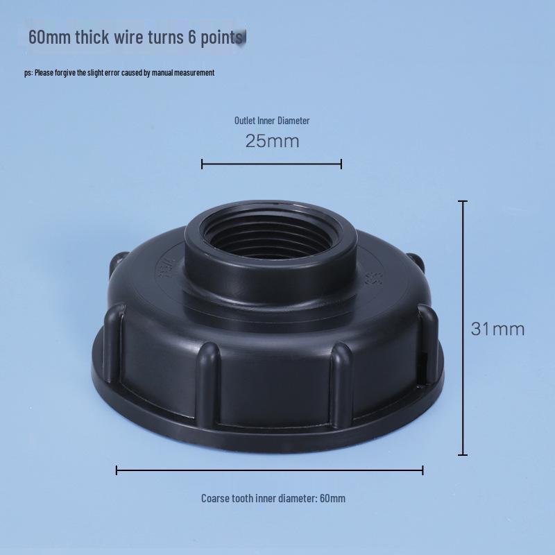 IBC Ton Barrel Valve Adapter Cover: 4-Point, 6-Point, 1-Inch Double Inner Tooth Center Ring Adapter