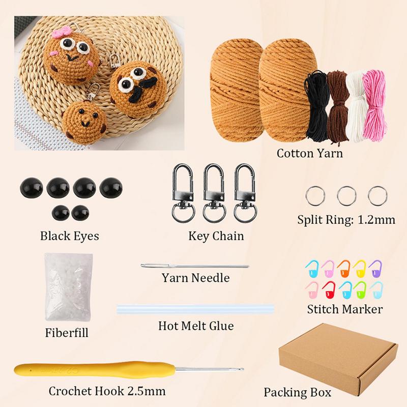 Knitting Kit Cookies Crocheting Beginners Kit For Kid Knitting Accessories With Step-By-Step Videos For Kids Adults Starters