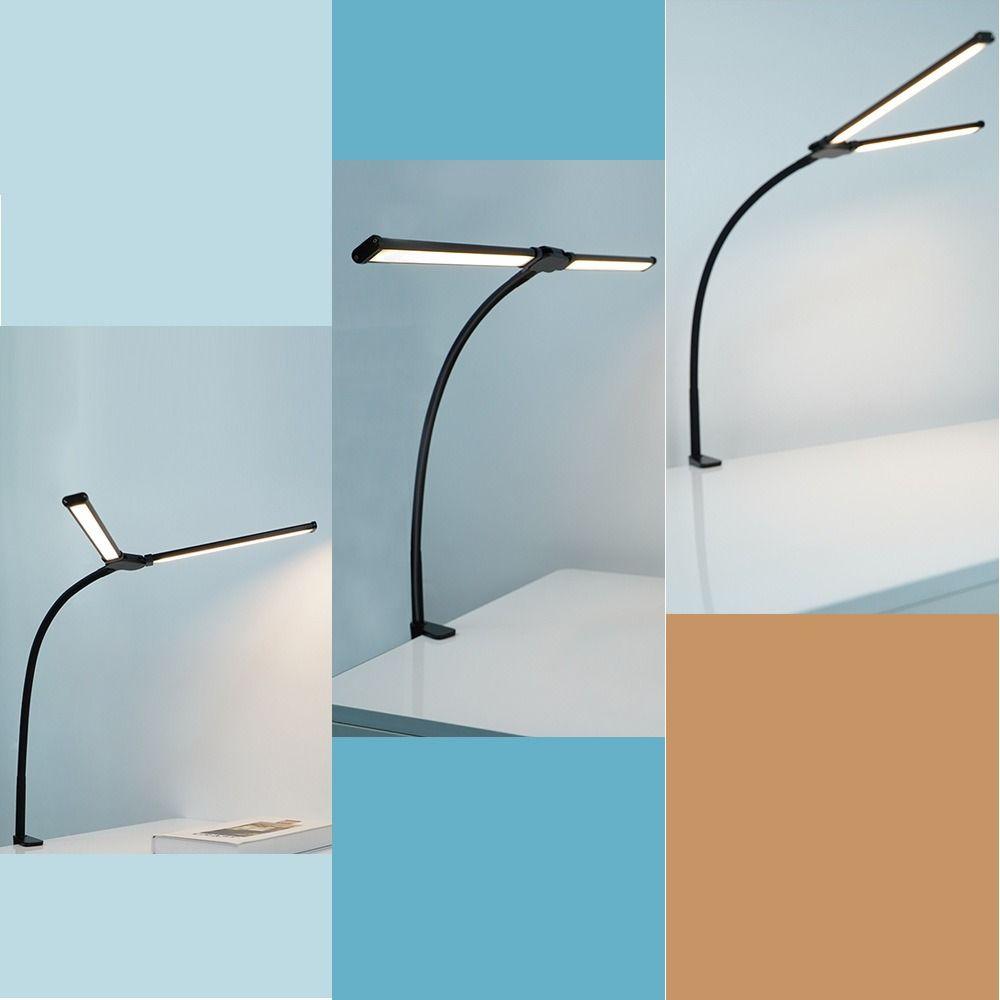 Double Head Desk Light 3 Color Modes Gooseneck Smart Light Flexible Led Desk Lamp  Study