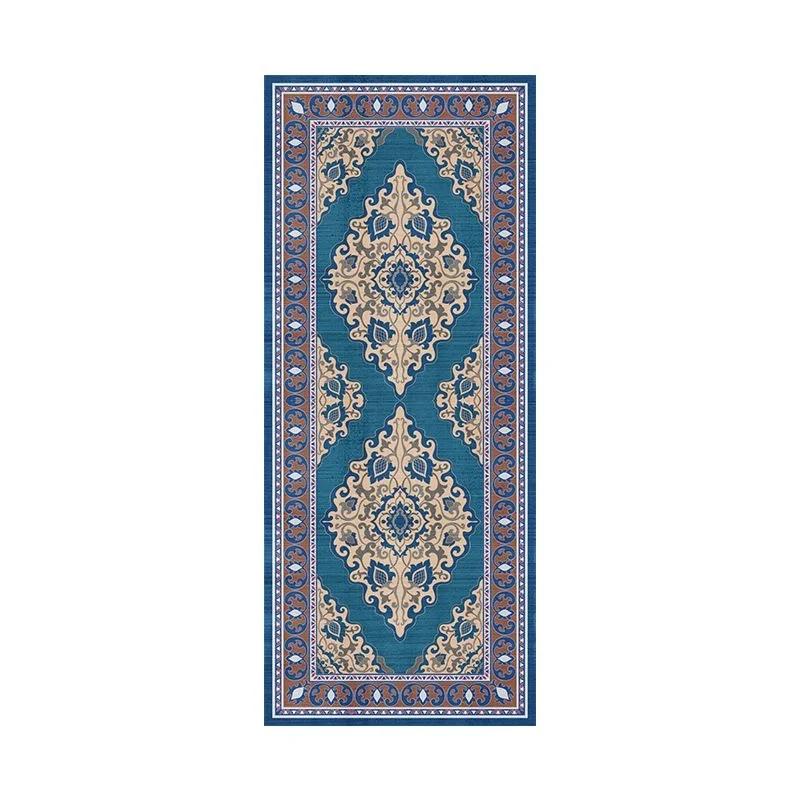 Machine Washable Easy Fold Bohemian Area Rug Soft Non-Slip Bedroom Corridor Carpet for Room Play Mat Easy Care Floor Rug