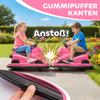 Bumper Car for Kids, 360-Degree Rotatable, Steering Wheel, LED Lights, Music Function, 3-8 Years, Pink