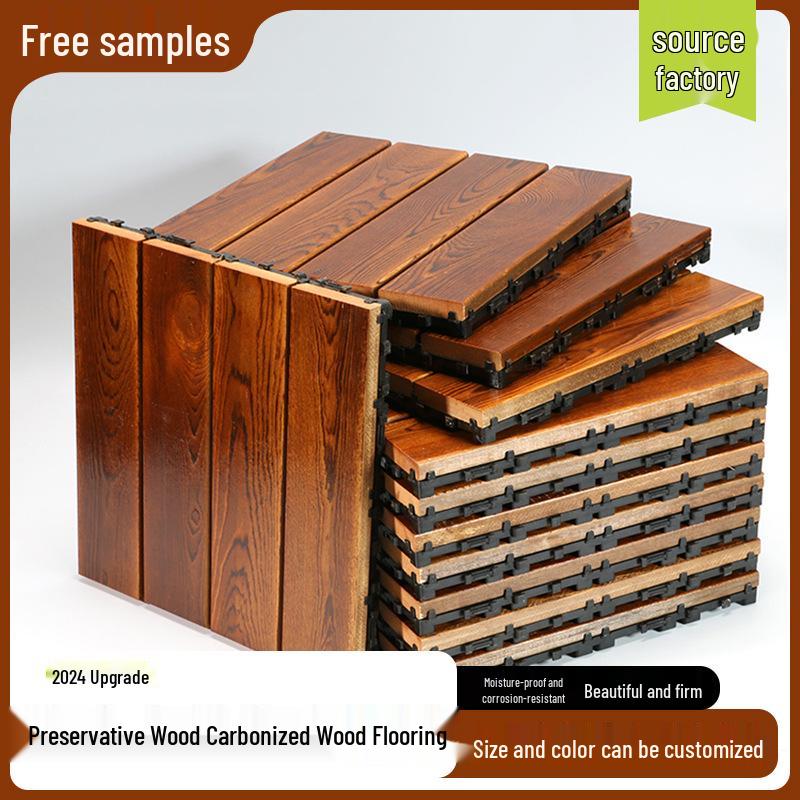 Durable Outdoor Pinus Sylvestris Splicing Wood Flooring for Gardens and Patios