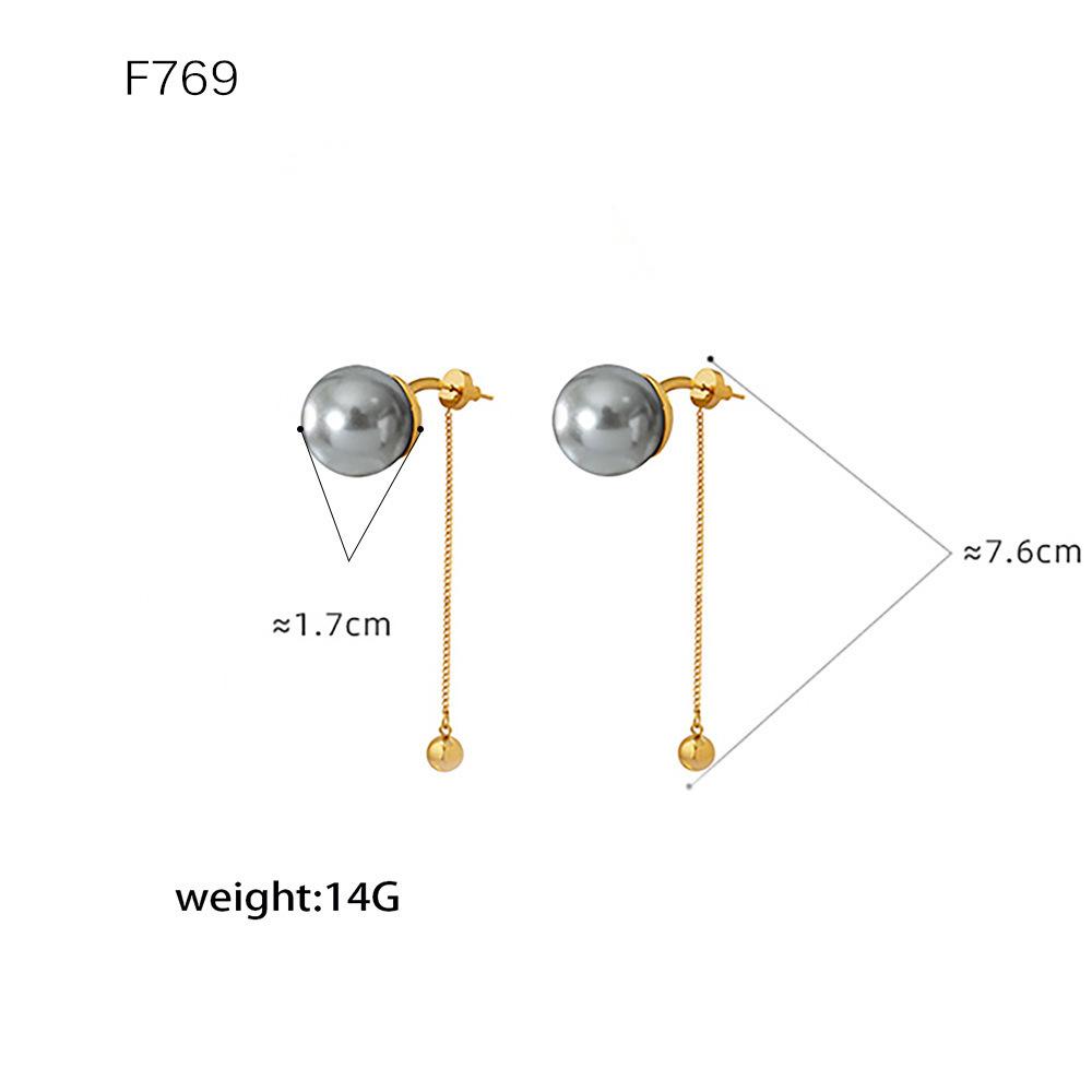 Qiong Yao Shi Jia Classic Pearl Stainless Steel Earrings: Elegant, Versatile Studs for Women