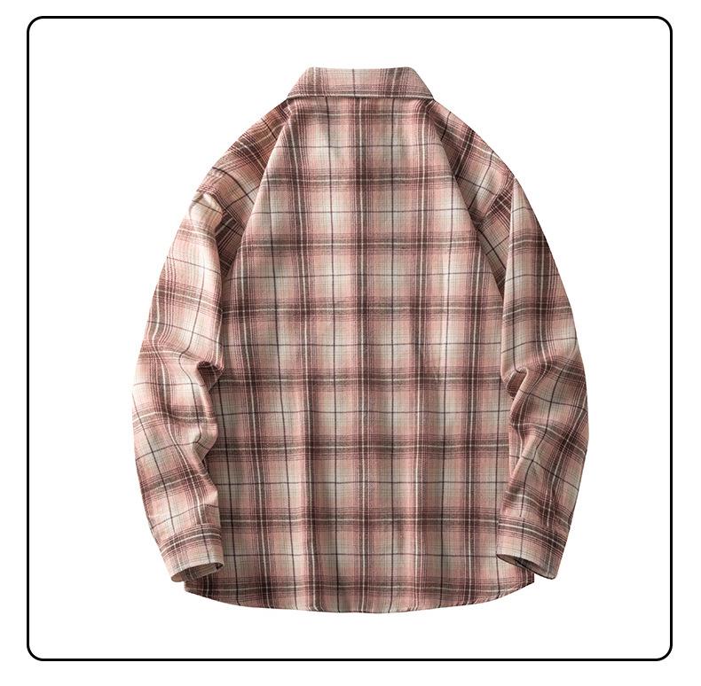 Men's Retro Plaid Long Sleeve Shirt - Casual Fashion Jacket for Autumn and Spring