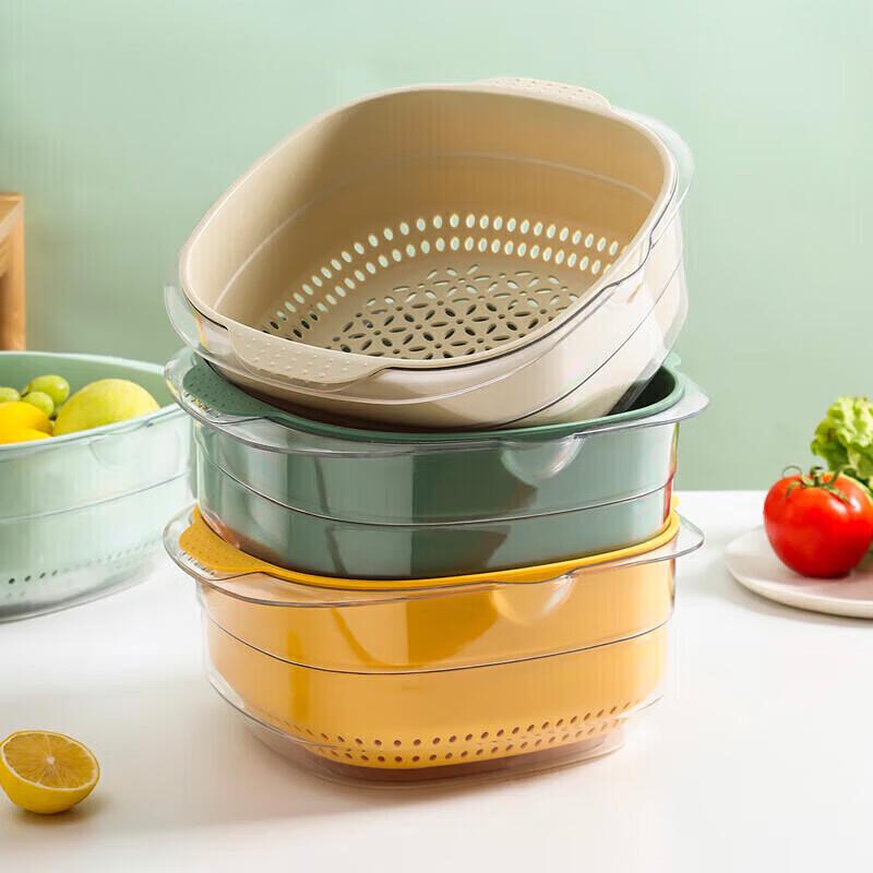 MAXCOOK Double-Layer Vegetable Washing & Draining Basket