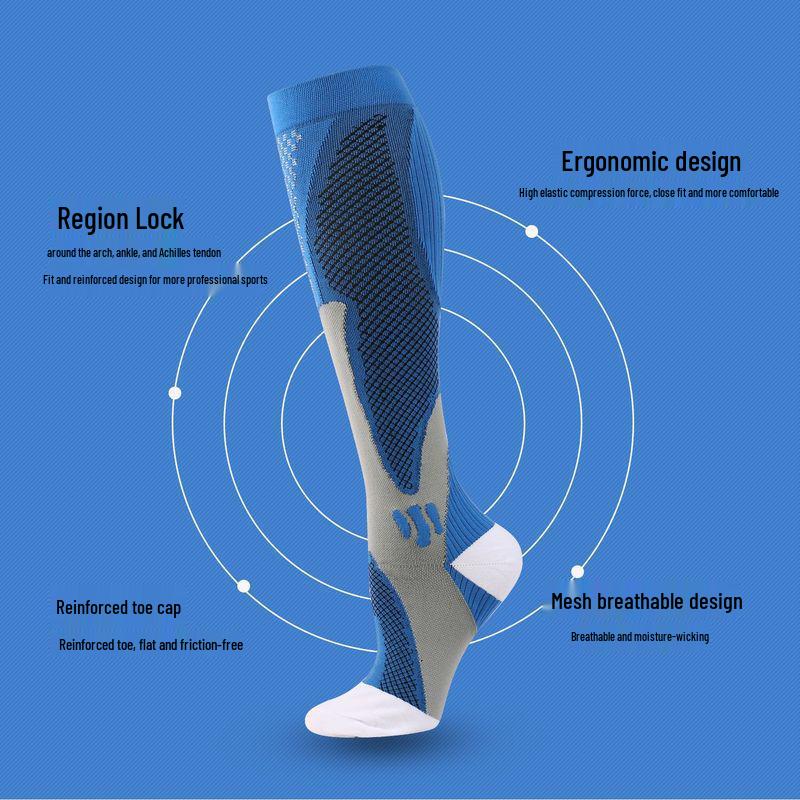 Breathable Non-slip Calf Compression Socks for Sports, Marathon, Aerobics, and Running