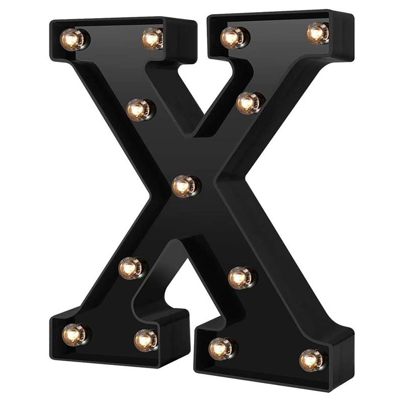 LED Black Letter Light 26 English Night Light Large Luminous Alphabet Lights Wedding Modeling Lamp For Party Birthday Home Bar