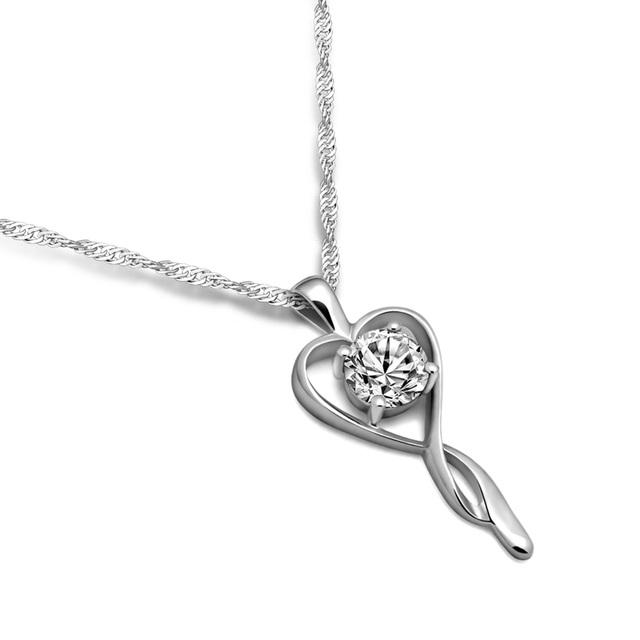 

Простая геометрия, 100% стерлинговое серебро 925 пробы, ожерелье, женское модное сердце, пурпурно-красный циркониевый кулон, колье, аксессуары, подарки 41cm белый