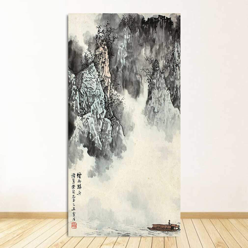 Classic Chinese Ink painting Landscapes Large Size Wall Picture For Living Room Home Decor-7 Huge Size Canvas Print Painting,