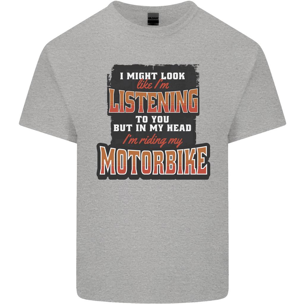 In My Head Im Riding My Motorbike Biker Unisexs Light Cotton TShirt