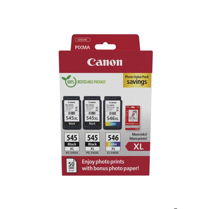 Pack 3 cartouches d'encre XL CANON Ink/PG-545XLx2/CL-546XL - Multi couleurs