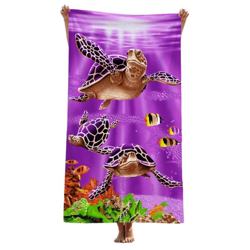 Ultra Absorbent Quick Dry Beach Towel With Sea Turtle Print Microfiber Bath Pool Swim Travel
