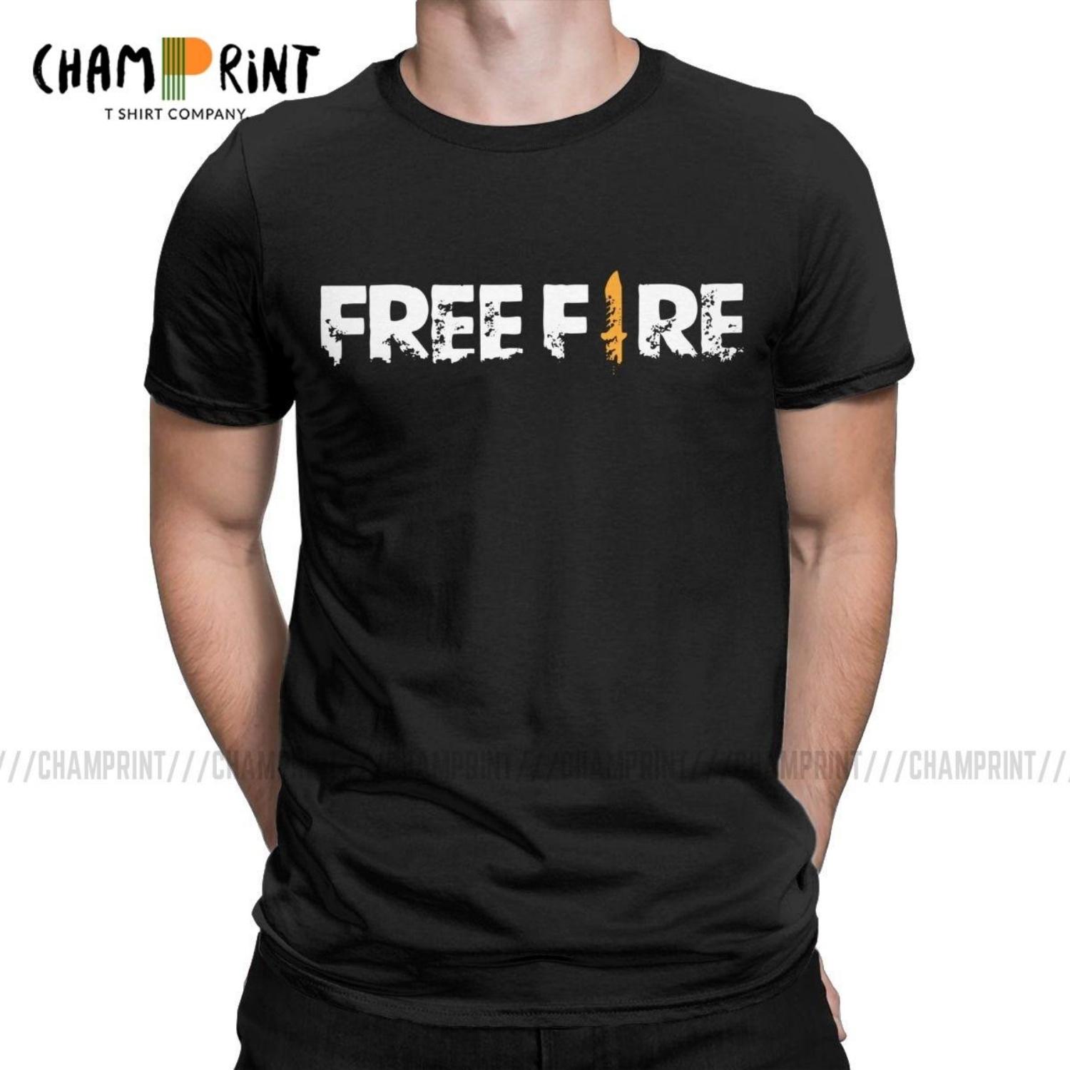 

Мужская футболка Free Fire Игра-стрелялка Freefire Одежда из чистого хлопка Модные футболки с коротким рукавом и круглым вырезом Взрослые футболки S чёрный