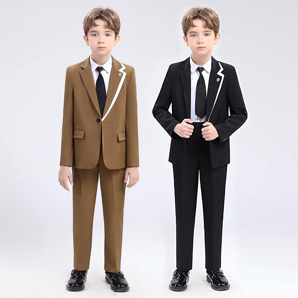 Boys' British Gentleman Suit Set - Formal Wear for Piano, Host Speech, or First Birthday
