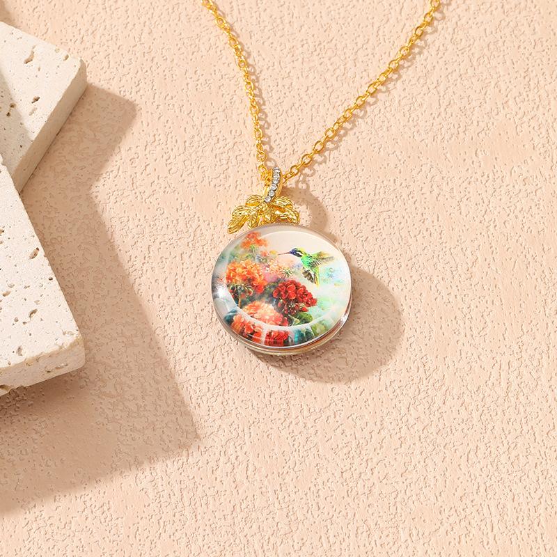 New Elegant Fashion Double-sided Necklace Pendant Creative Flower Bird Diamond Versatile Women's Necklace