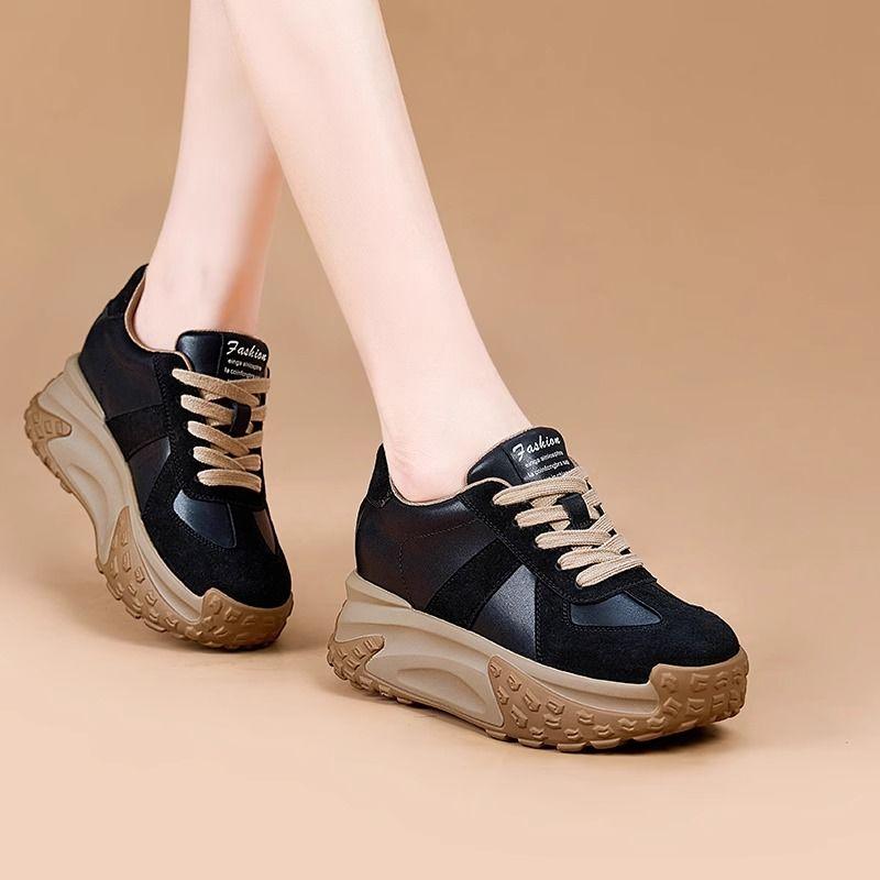 High on Platform Sneakers Shoes for Women Red Round Toe Woman Footwear Spring Autumn 2025 New Quality Stylish Y2k Fashion Sale
