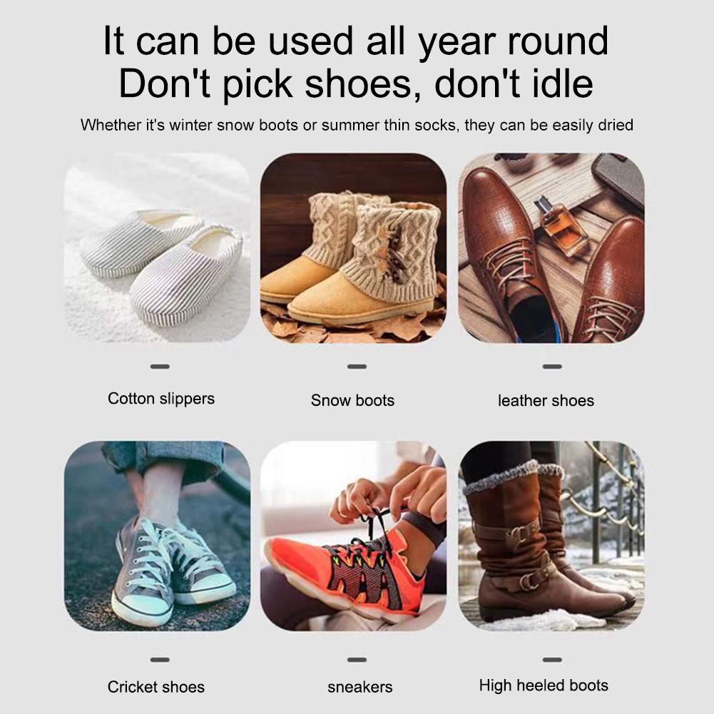 Folding Foot Warmer Heater Adjustable Deodorizer Dehumidify Device Fast Dryer Heater 360 Degree Circulating Heating USB Charging