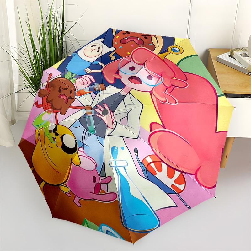 

1pc Adventure Time Outdoor Umbrella - Automatic Opening/Closing, Portable 3-Fold Design with Iron Frame - Perfect Gift for Fans, Travelers, Daily Use.