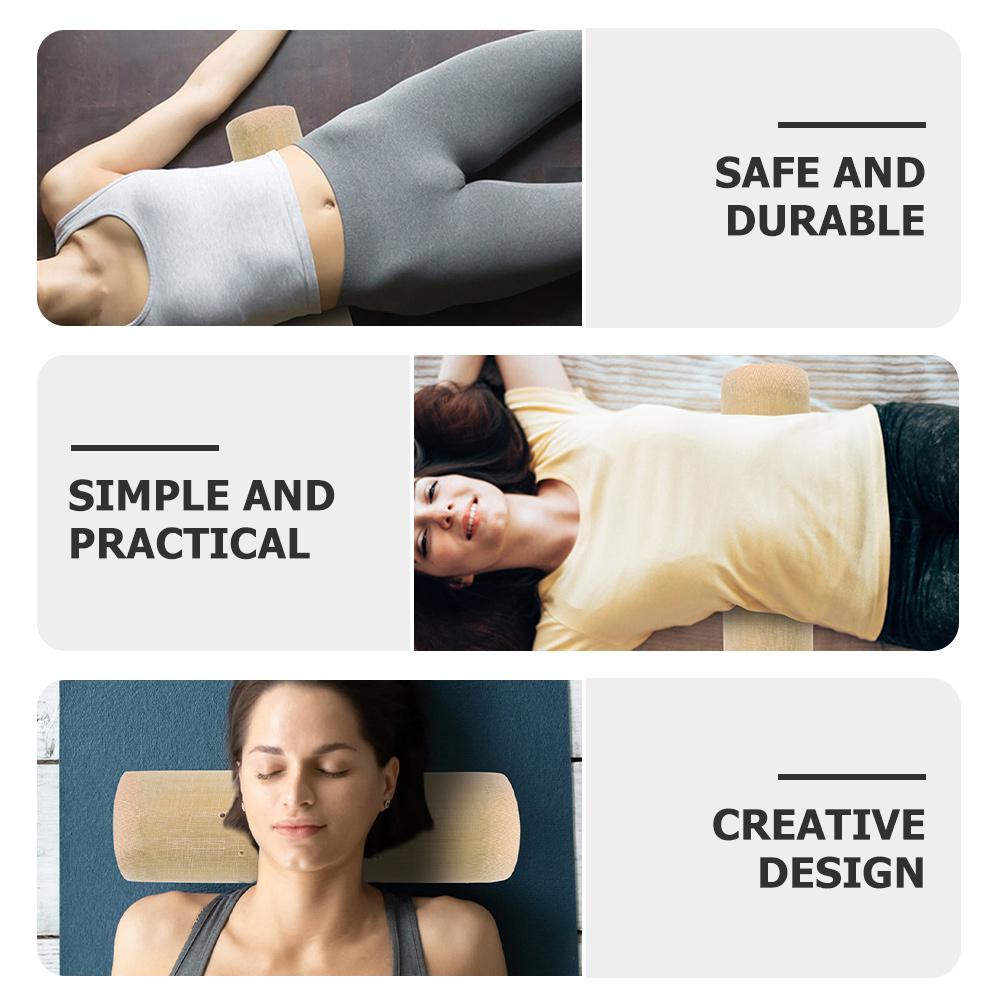 2pcs Bamboo Neck Pillows 5cm Height Ergonomic Design for Neck Waist Support U shaped Lumbar Pillow Sleeping Aid Travel Camping
