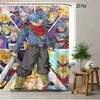Dragon Ball Z Trunks Multi-Form Collage Scene 2D Print Waterproof Shower Curtain, Vibrant Cosmic & Battle Background with Super