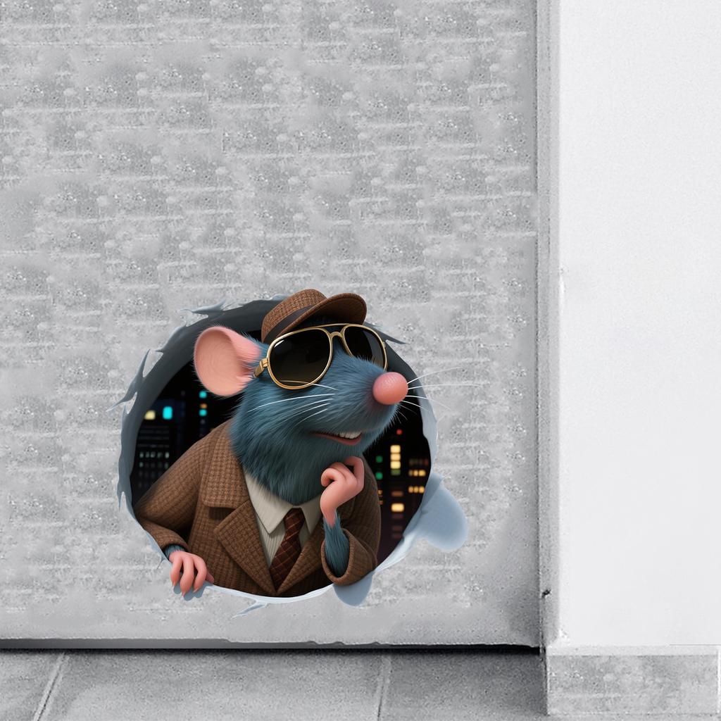 Self-adhesive Cool Cartoon Mouse Hole Baseboard Stickers for Living Room Bedroom Stairs Creative Wall Decor