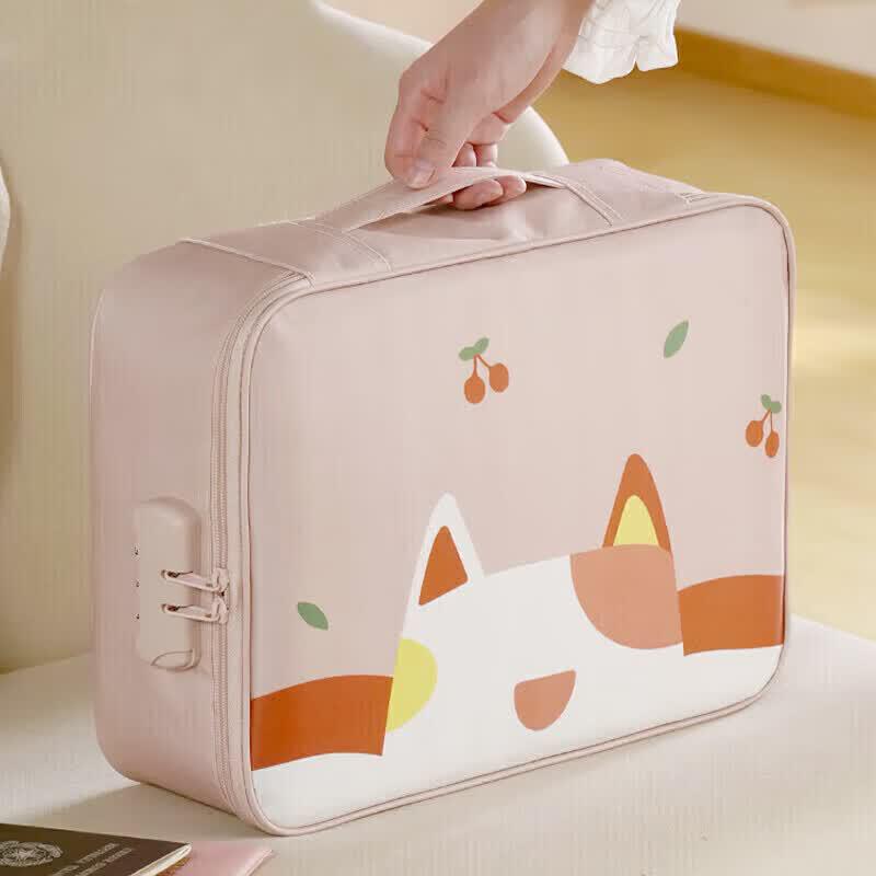Waterproof Multi-Layer Document Organizer Bag розовый