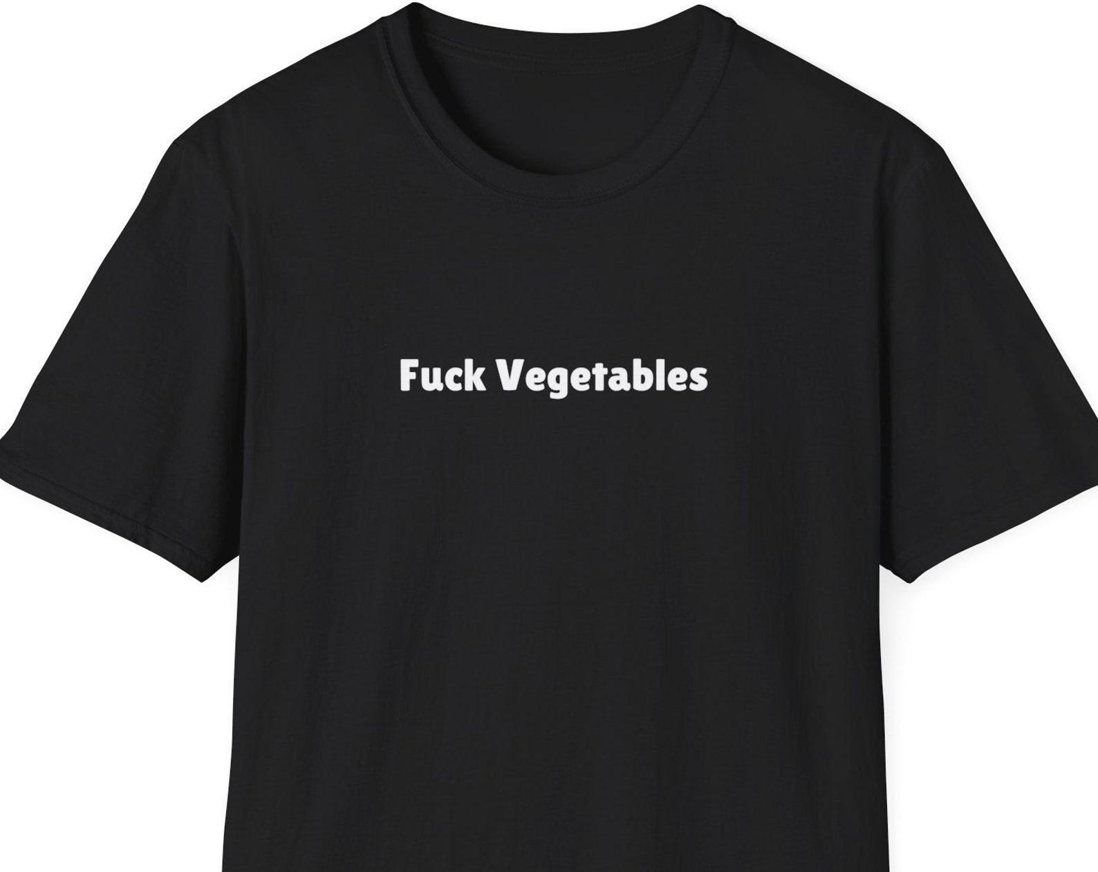 Fuck Vegetables, Vegetable Hater Shirt, Picky Eater Gift, Minimalist Shirt for Women & Men, Short Sleeve Shirt S
