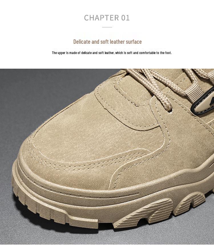 Men's Spring High-Top Breathable Non-Slip Work Shoes - Trendy, Wear-Resistant, All-Match Sports & Leisure Footwear