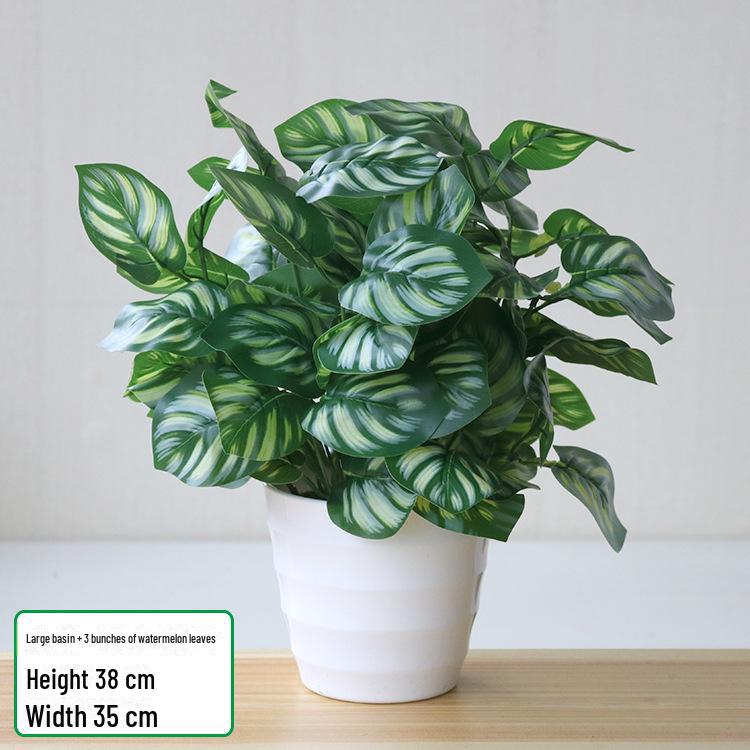 

Искусственный зеленый лист редиса в горшке для украшения гостиной и рабочего стола