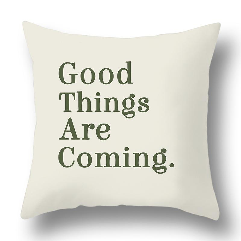 Nordic Abstract Green Geometric Pillowcase Flower Print Home Petal Velvet Pillow Cushion Cover