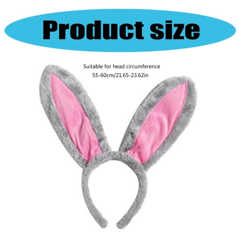 Easter Rabbit Headwear Rabbit Ears Headbands Bowtie Tail Set Rabbit Ears Costume Set Animal Hair Hoop for Easter Party