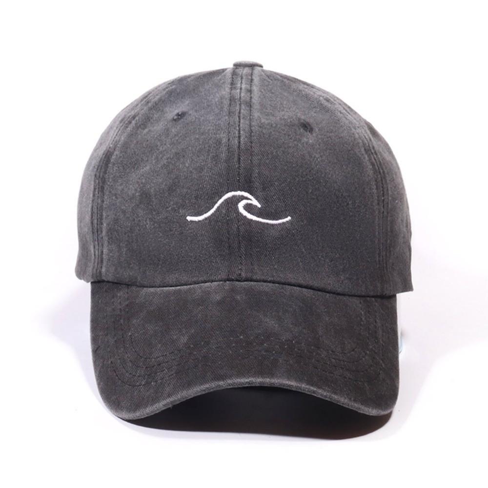 

Solid Color Baseball Cap Wave Pattern Embroidery Sun Hat Trend Duck Tongue Hat Women чёрный