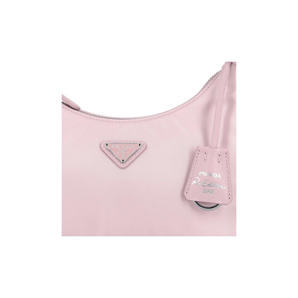 Prada Re-Edition 2005 Enamel Triangle Metal Logo Recycled Nylon Fabric With Saffiano Leather Trim Mini Shoulder Bag Women bags 1NE204_R064_F0E18
