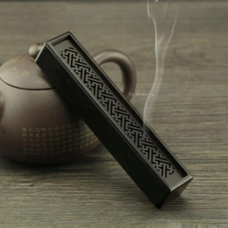 Sandalwood Auspicious Clouds Multi-functional Stick Incense Box/Carved Pattern Portable Indoor Incense Store The Joss Stick Box