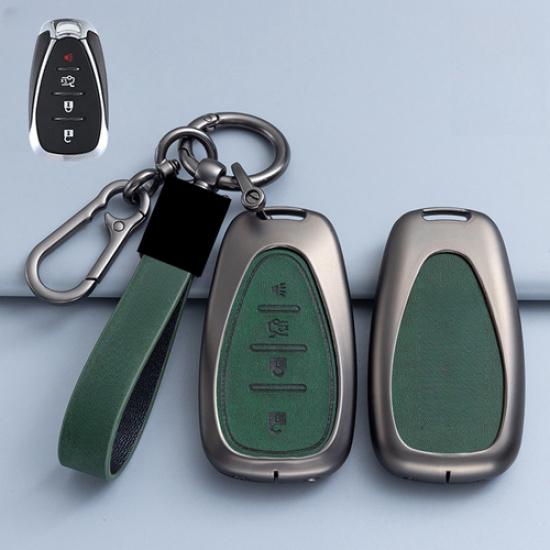 Alloy Leather Car Key Case Cover For Chevrolet Cruze Malibu Camaro Trailblaze